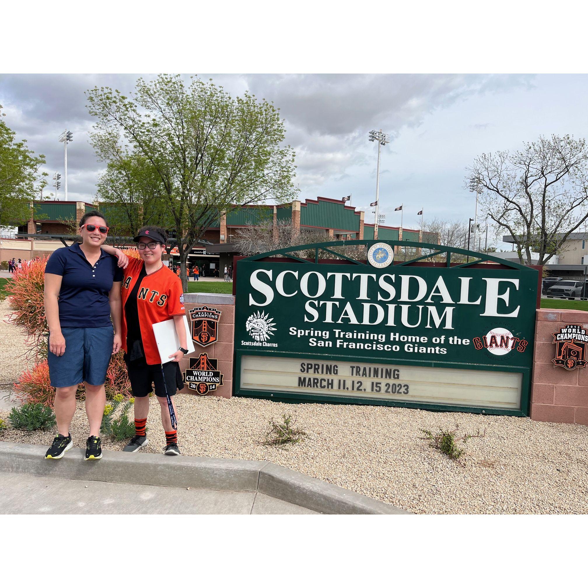 Amelia and Jeanette at Giants spring training 2023