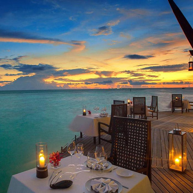 Dinner on our honeymoon