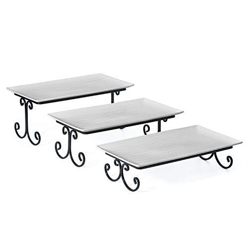 SRIWATANA Tiered Serving Stand, 3 Tier Serving Platter and Tray, Free Combination Cupcake Stand for Food, Dessert Display