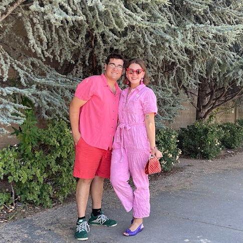 One of many matching outfit dates! Dressed up for the Barbie movie here