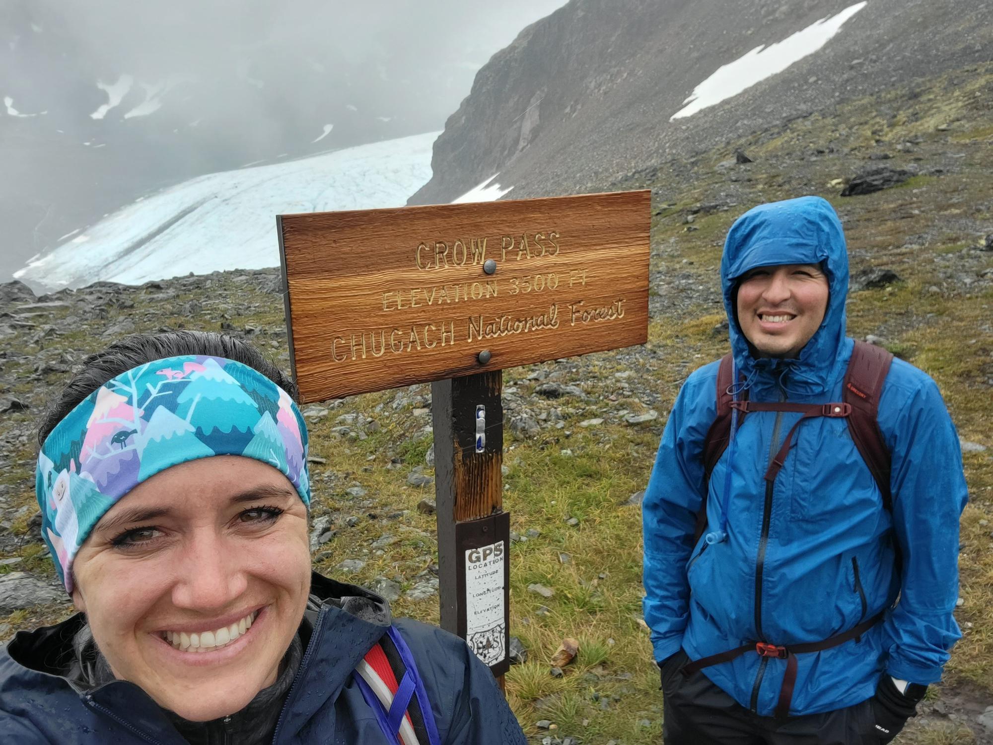 Trudging through mud and rain during our hike out to Crow Pass in the Chugach National Forest.
