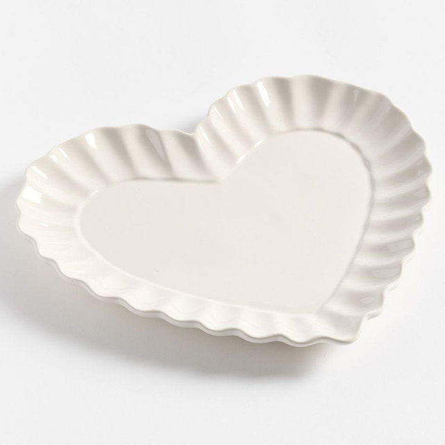 Heirloom Scalloped Heart Stoneware Serving Platter