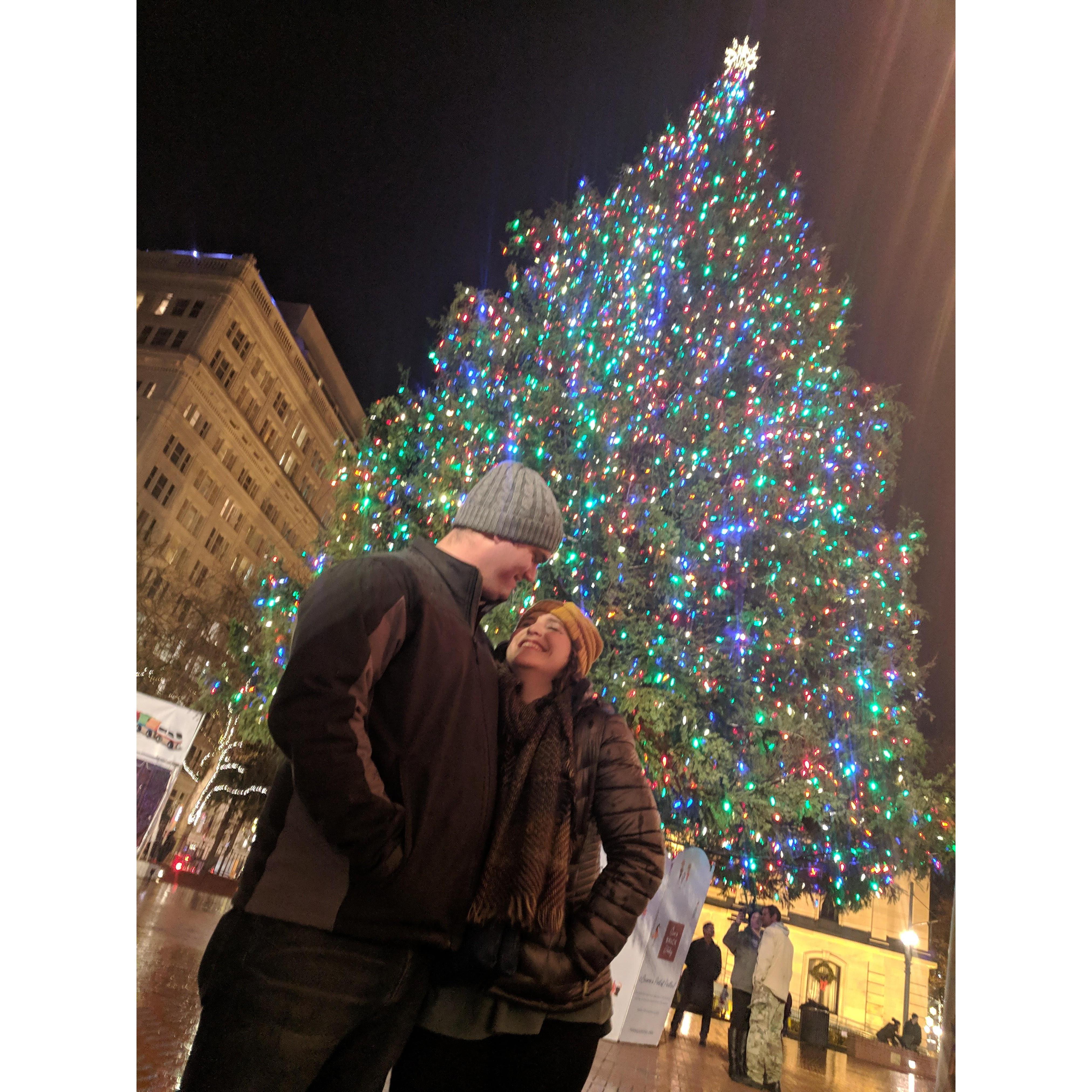 Ben's first winter in Portland. We're glad long distance is behind us!