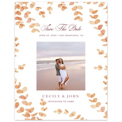 Burnt Orange Wedding Digital Save the Date - Opalite Photo