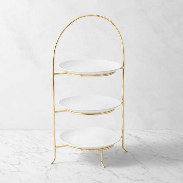 Buffet 3-Tiered Stand Salad Plate Stand & Open Kitchen by Williams Sonoma Salad Plates, Set of 4