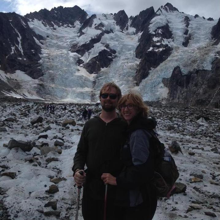 Hiking on a glacier in Alaska