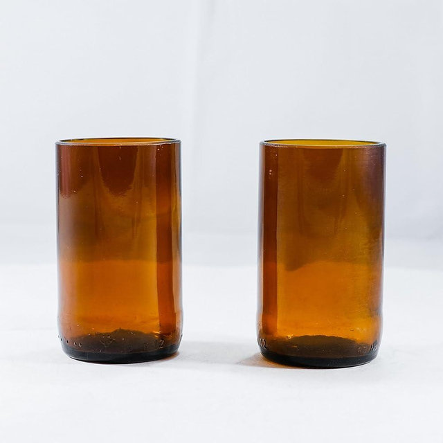 Amber Brown Beer Bottle Drinking Glasses Budweiser 16 Oz SET OF 2, SET OF 4, SET OF 6 (4)