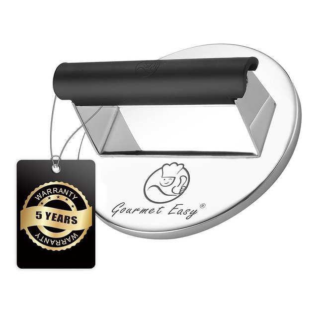 2lb Smash Burger Press Stainless Steel, Burger Smasher for Griddle Heat Resistant Handle, Hamburger Press, Dishwasher Safe Grill Press for Griddle, Meat Press Griddle Press for Flat Top Grill Cooking