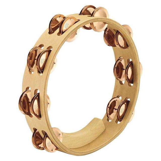 Meinl Percussion AE-MTA2BO Artisan Edition Maple Tambourine with Bronze Jingles, 2 Rows