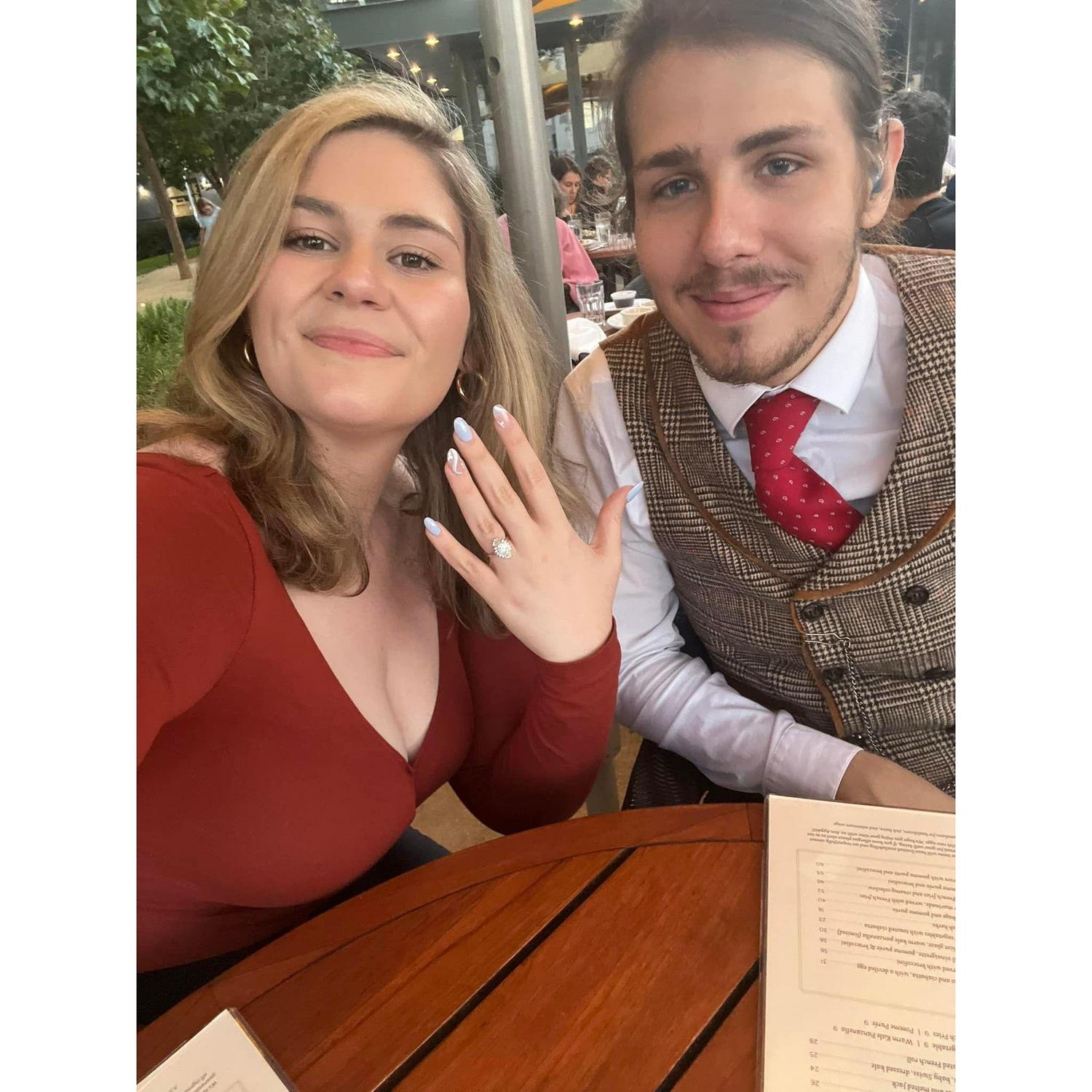 Dinner after I said "YES"
