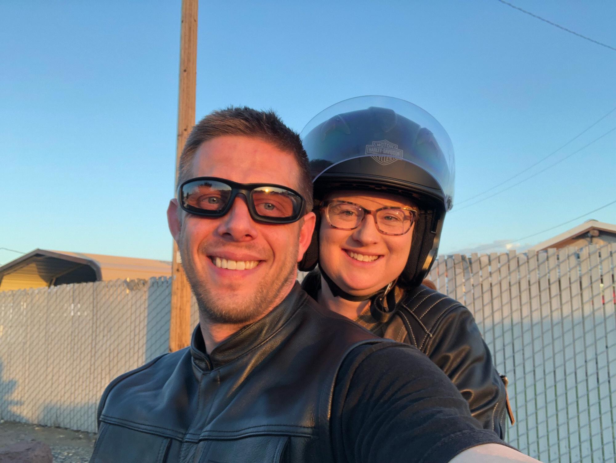 Sarah’s first ride on Charles’ other love.