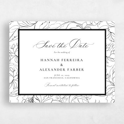 White Wedding Save the Date - Bella Landscape