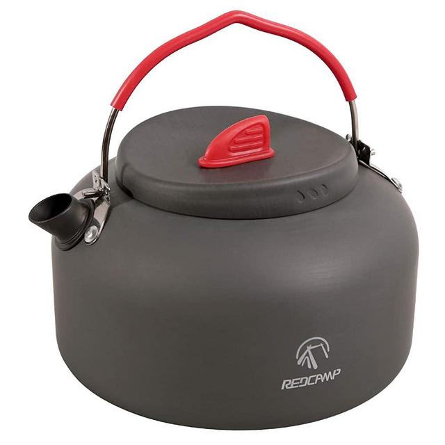 REDCAMP 0.8L/0.9L/1.4L Outdoor Camping Kettle, Aluminum Tea Kettle with Carrying Bag, Compact Lightweight Coffee Pot