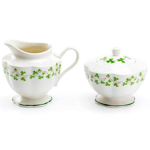 Shamrock Fine Porcelain Sugar and Creamer Set