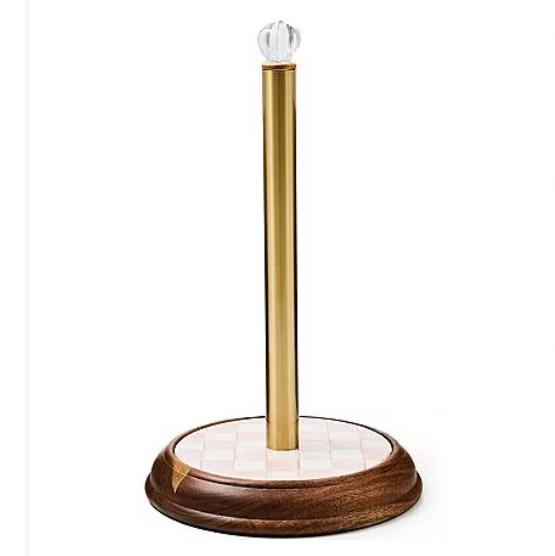 MacKenzie-Childs Check Wood Paper Towel Holder