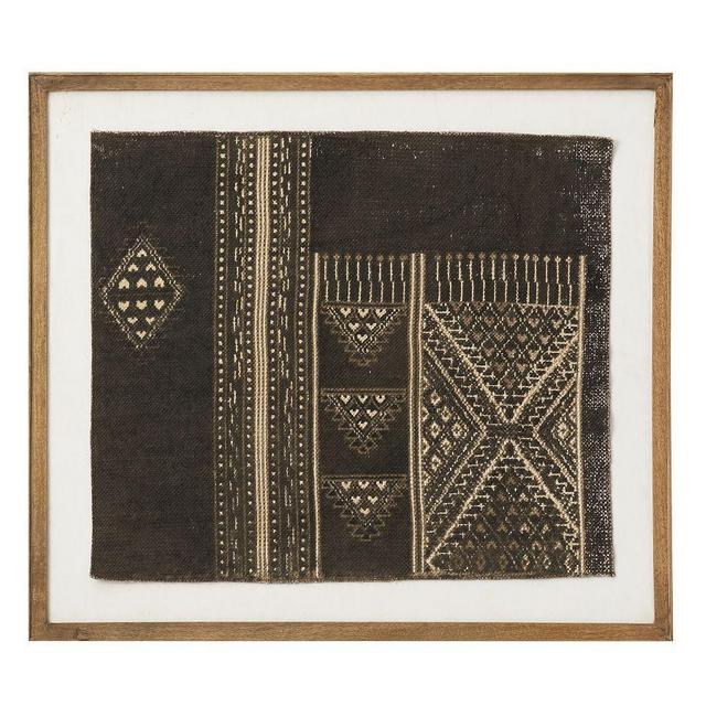 Darby Framed Textile Wall Art, Black - 32.5"x36"