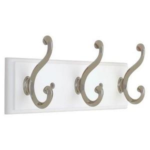 10" 3-scroll Hook Rack - White/Satin Nickel - Threshold™