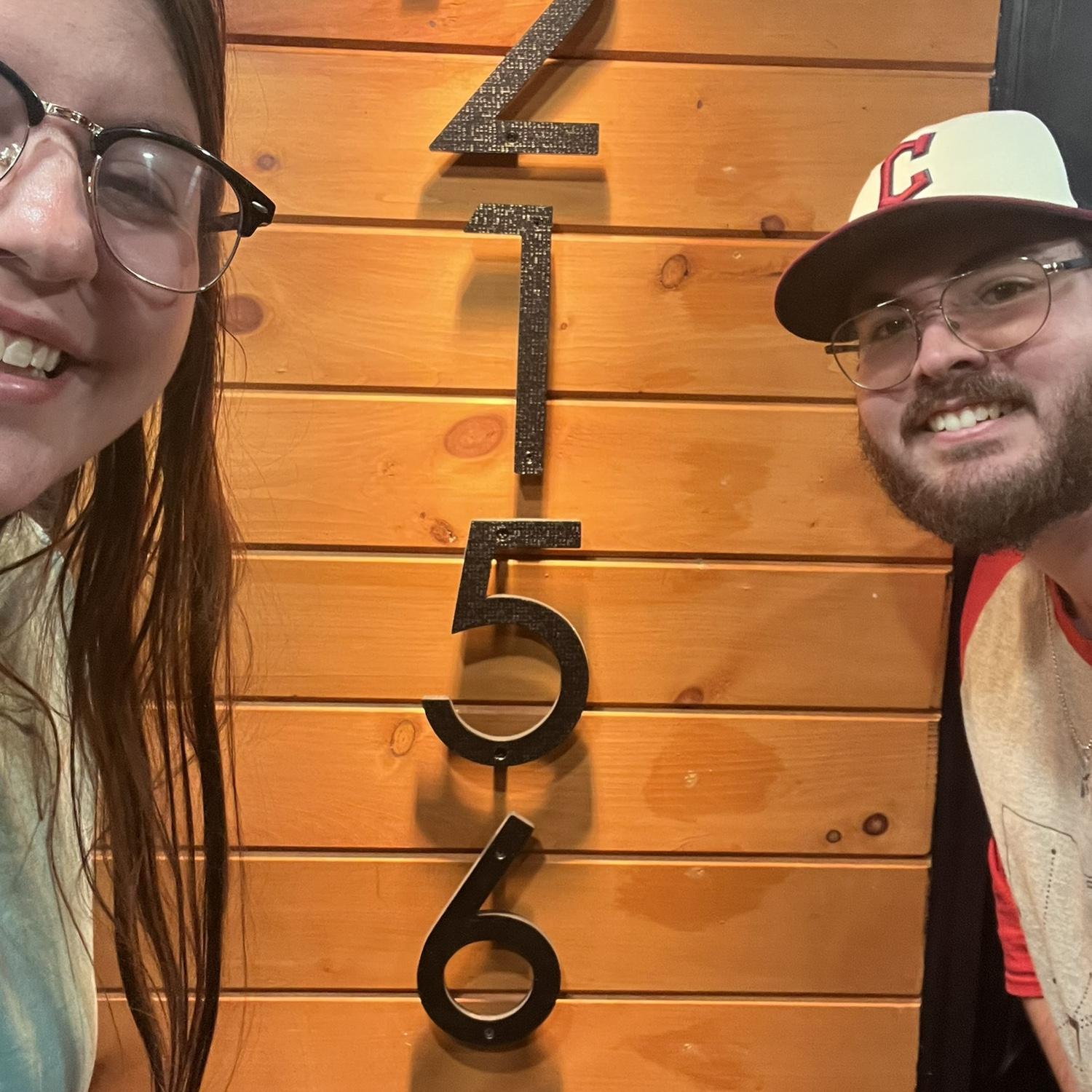 Outside our first house!