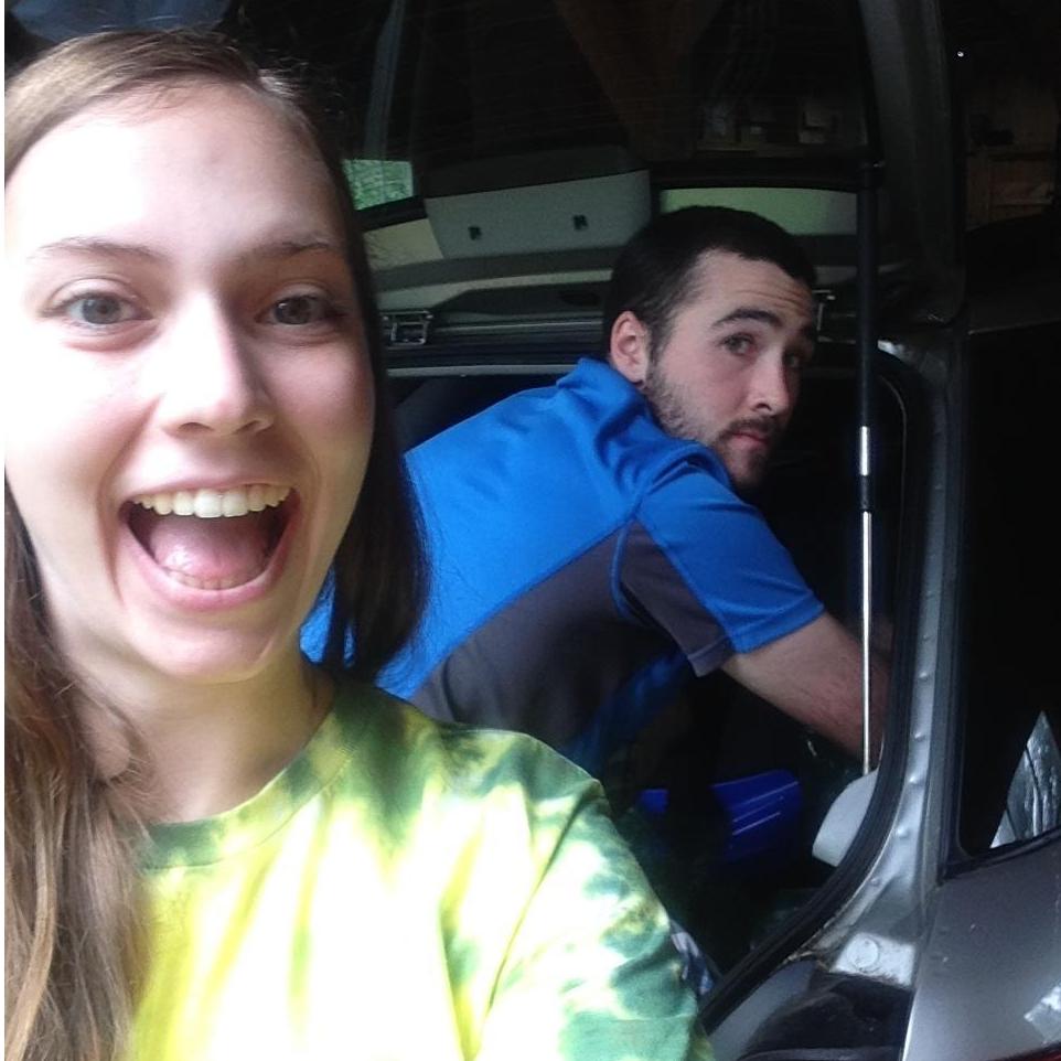 Zack fixing my car.