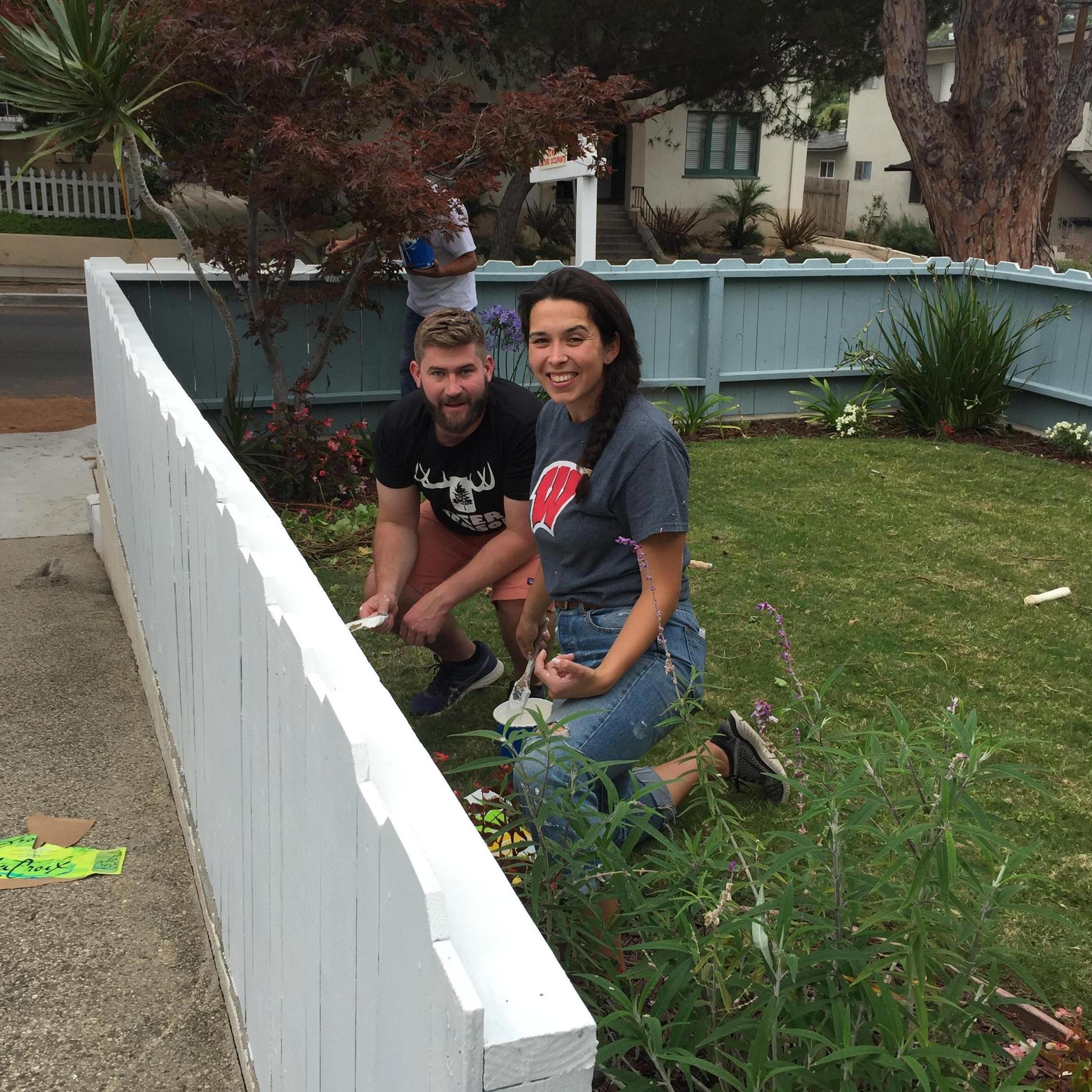 Painting the fence on our new home