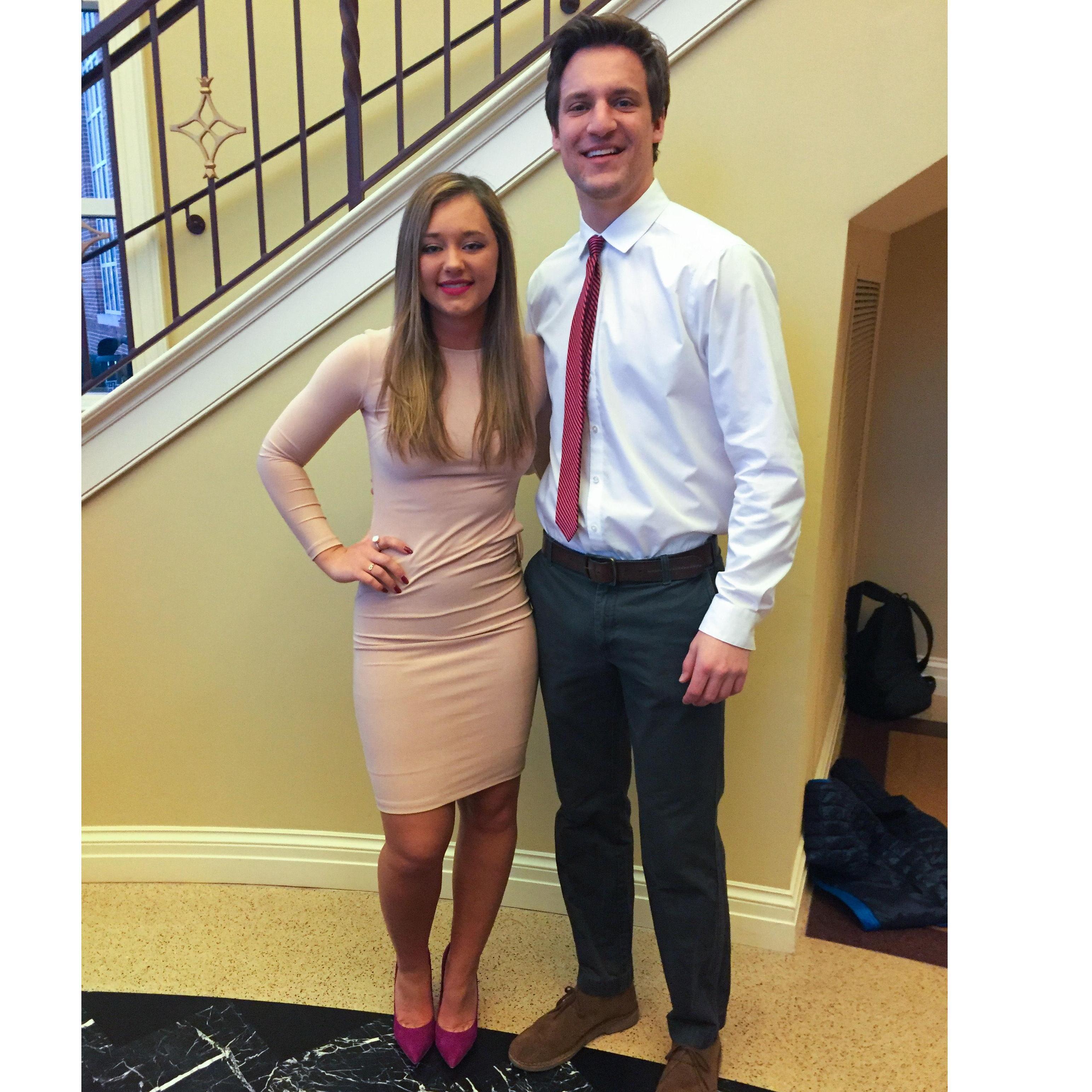The first time that we met at a Valentine’s Day Formal