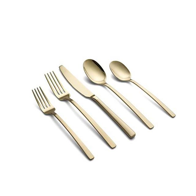 Cambridge Silversmiths Beacon Champagne Sand Mirror 20-Piece Flatware Set, Service for 4