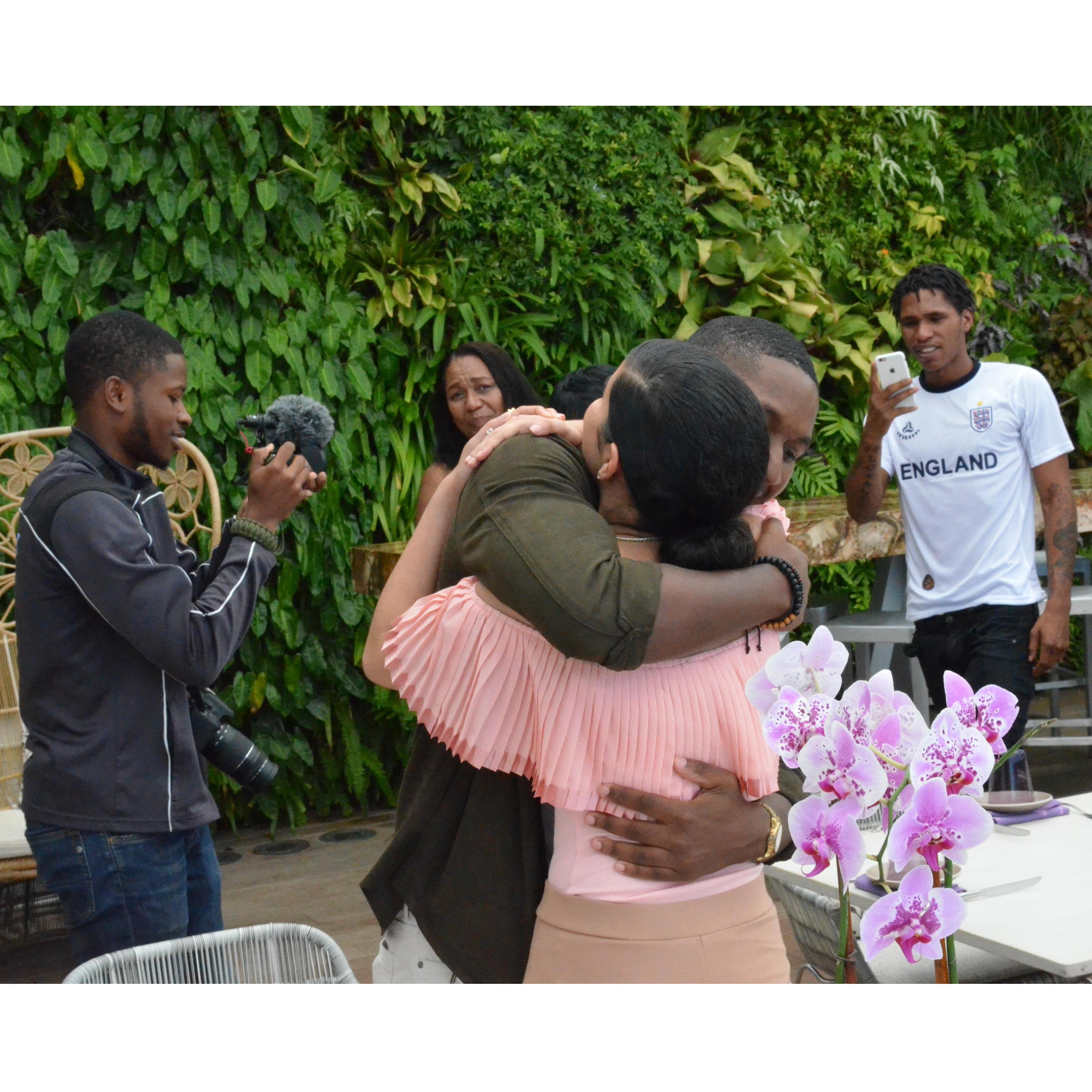 Auntie Jenny so happy for the couple and her son Daniel snapping the moment.