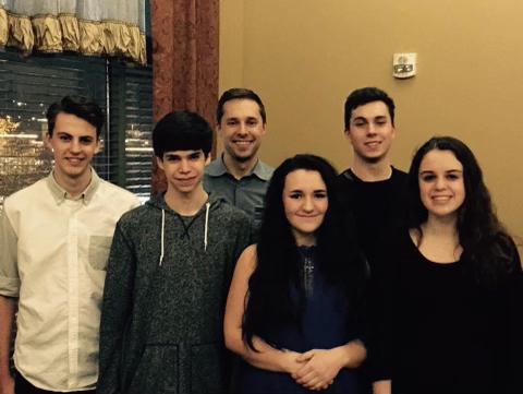 Trevor and (some) his cousins on his mom’s side of the family. Counter clockwise: Micah, Owen, Lexi, Marissa, Jesse & Trevor.