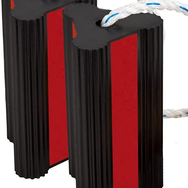 Valup High Duty Wheel Chock Pair - Wheel Chocks for Travel Trailers, RV, Cars, Aircraft, etc - Rubber Wheel Chock - Long Connection Rope