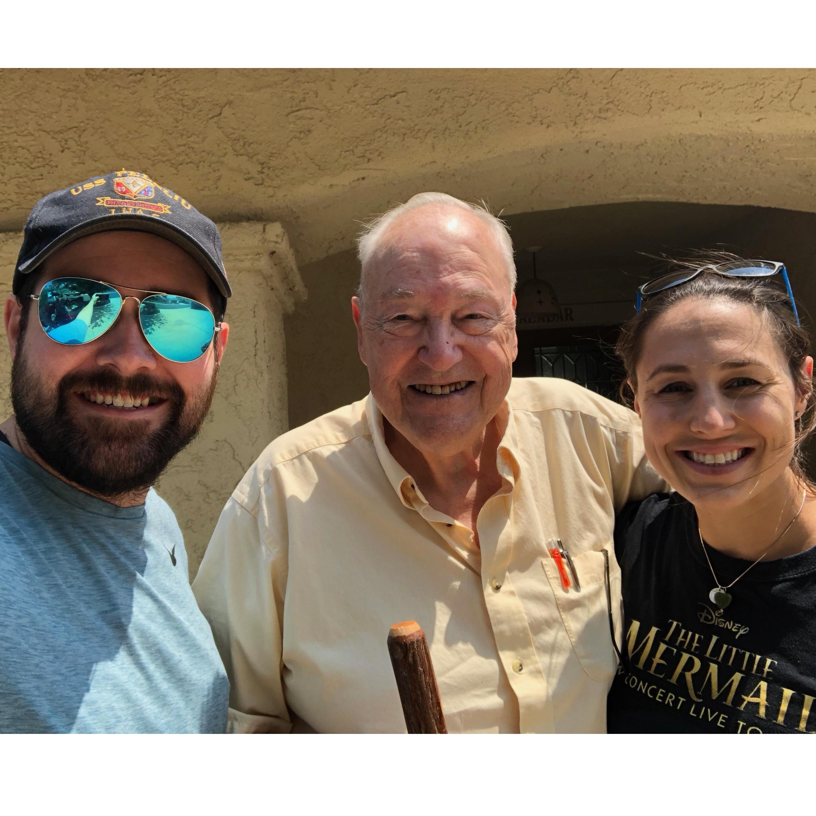 Visiting Grandpa Dick on the way up to the River! August 2018