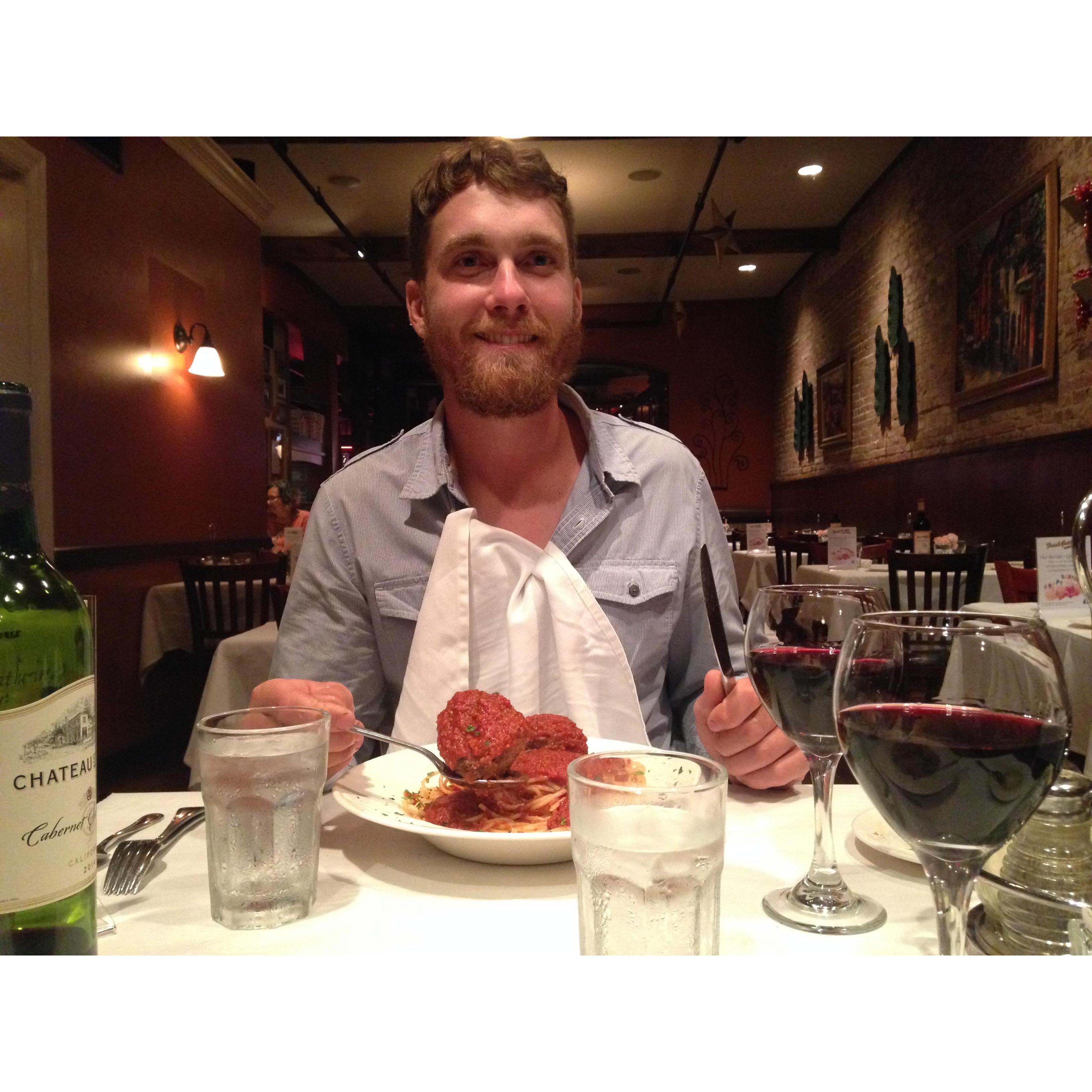 Alway try the spaghetti and meatballs at a new Italian Restaurant