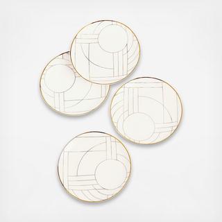 Hotel Collection - Gold Decal Salad Plates, Set of 4