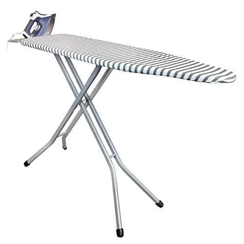 HOMZ 4750140 4 Leg Heavy Duty Ironing Board, Grey Stripe
