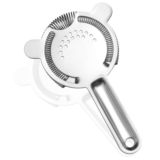 Cocktail Strainer – Stainless Steel Hawthorne Strainer with Removable Spring for Bartending, Boston Shakers, and Mixing Glasses – Perfect for Martinis and Cocktails (Silver)