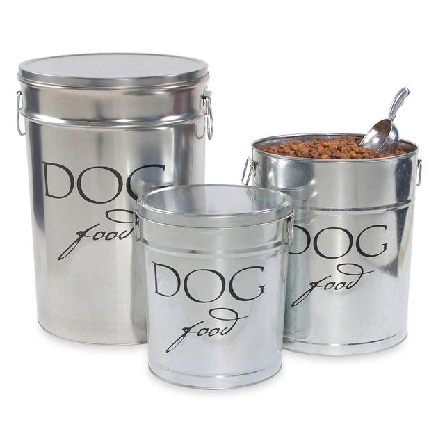 Harry Barker® Large Dog Food Storage Canister in Silver