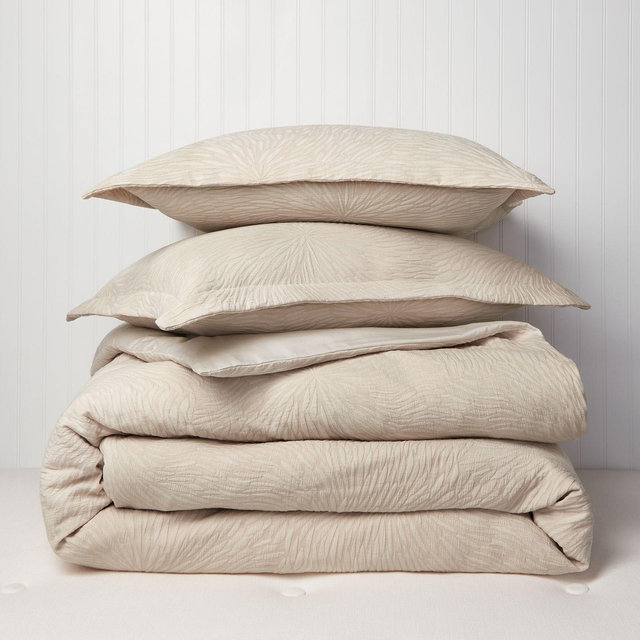 Sky Woven Mums Duvet Cover Set, King - Exclusive