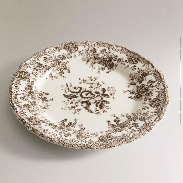 FLORAL EARTHENWARE DINNER PLATE