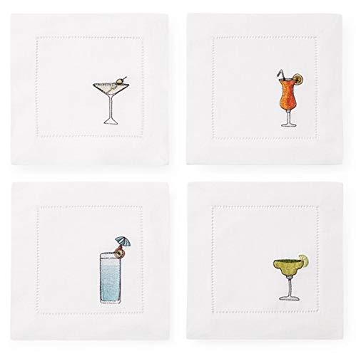 Sferra Bevande Embroidered Cocktail Napkins (6" x 6") - Set of 4