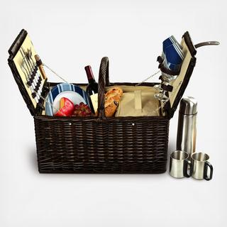 2-Person Willow Picnic Hamper with Coffee Set