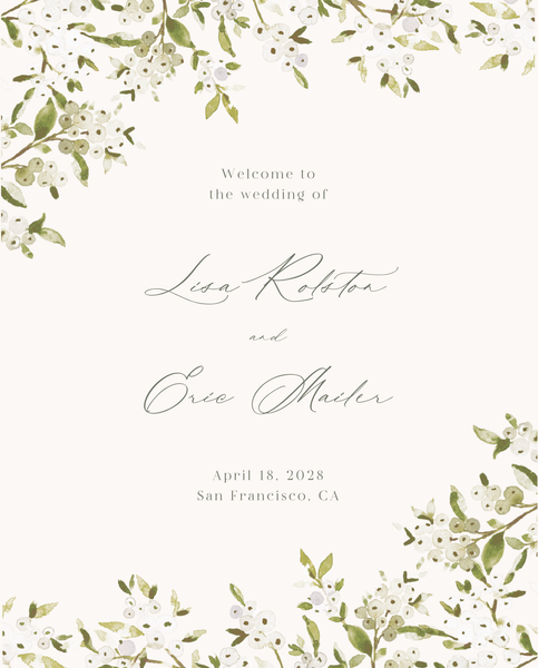 Allegra Portrait | Dark Sage | Zola Wedding Signs