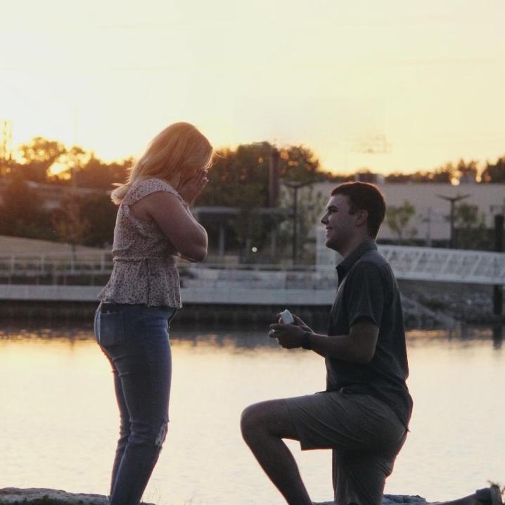 The proposal! Tyler proposed during sunset on the Fox River Trail in Green Bay (2024)