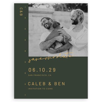 Deep Forest, Green Wedding Digital Save the Date - Garret Portrait