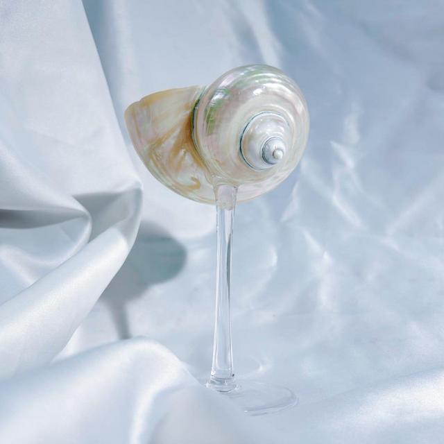 Customized Seashell Martini Glasses, Seashell Cup Bracket Goblet, Handmade Conch Cup, Curly Shell Glass, Wedding Anniversary Bridesmaid Gift