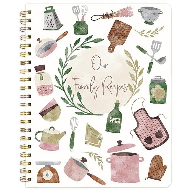 Recipe Notebook Journal Blank Cookbook Recipe Book 8.5" x 11" Blank Recipe Book to Write in with Tabs Stickers for Mother's Day Gift