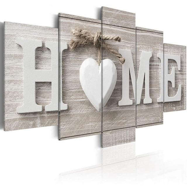 Love Sanctuary Large Canvas Print White Home Sweet Heart Modern Picture Wall Art Decor Painting 60x30 inch