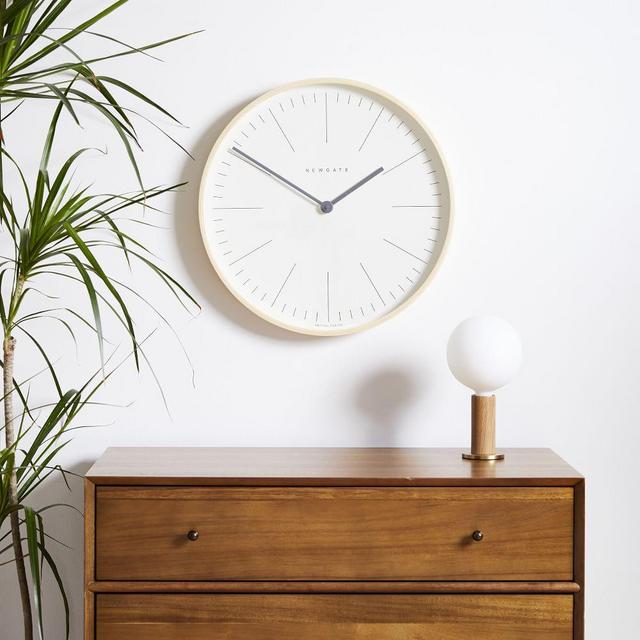 Newgate Mr. Clarke Clock, Light Wood, Brass, Large
