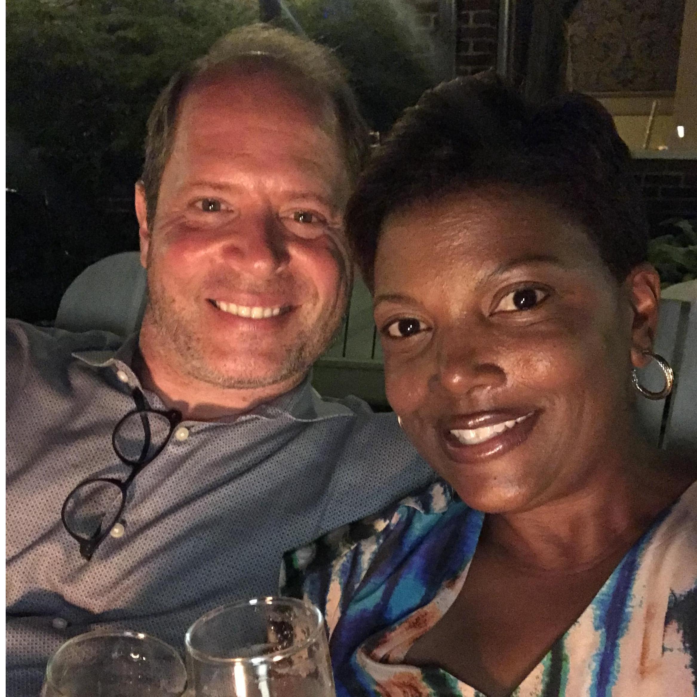 Toasting to our engagement in Newport.