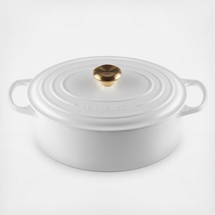 Le Creuset Signature Cast Iron 2.75-Quart White Oval Dutch Oven