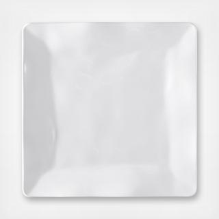 Ruffle Square BPA Free Melamine Dinner Plate, Set of 4