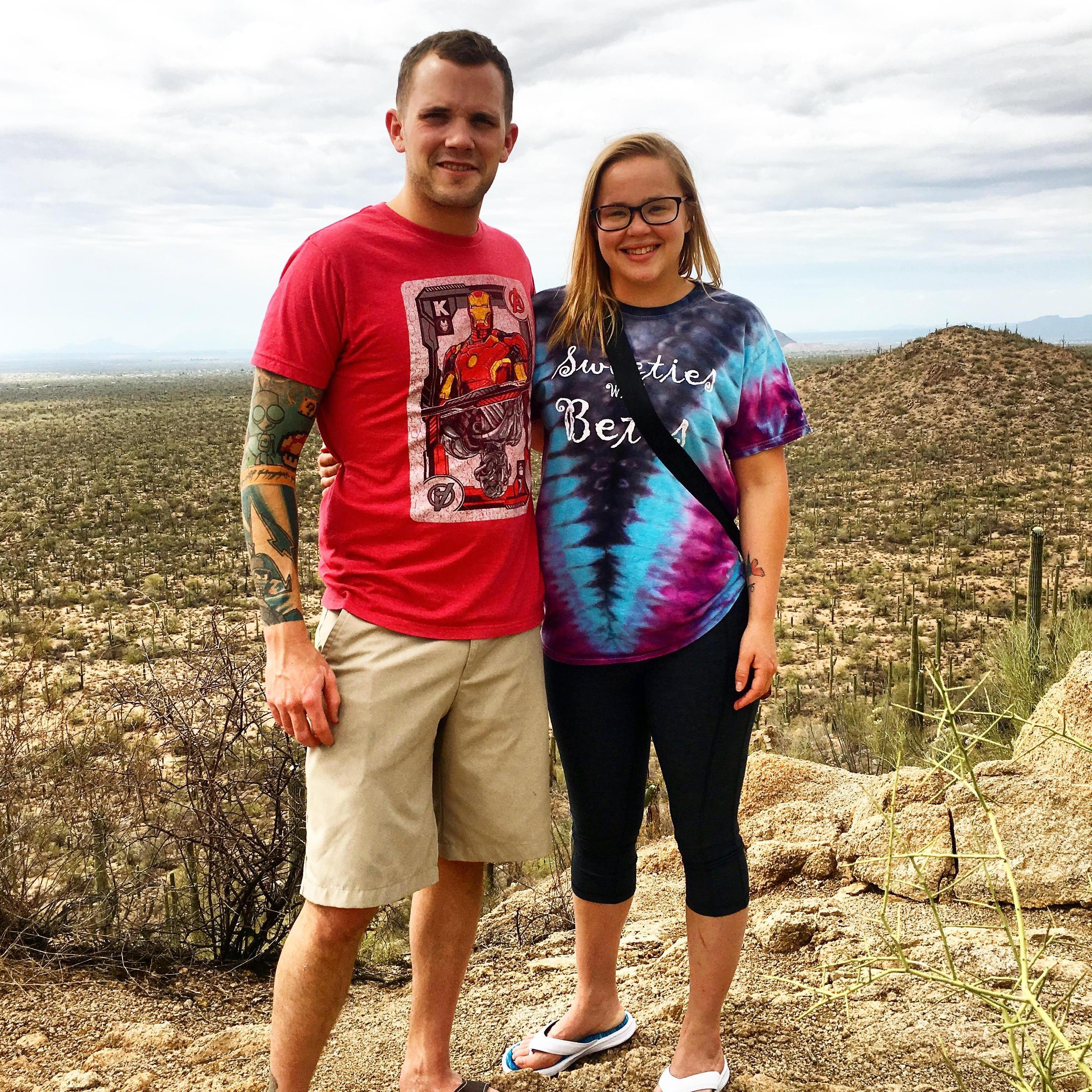 A quick stop at Saguaro National Park in our flip flops.